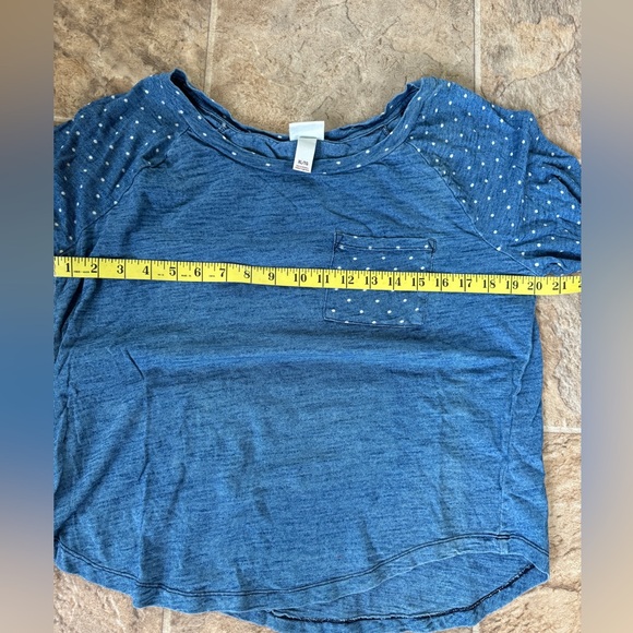 Mossimo Denim coloured baseball tee with polka dots - Picture 6 of 6